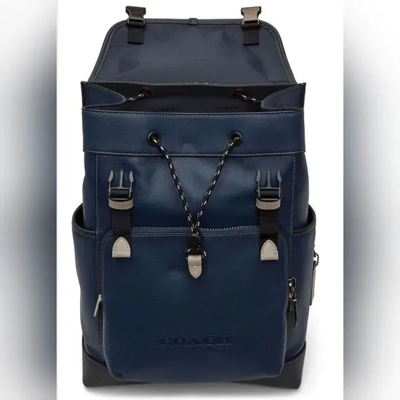 Coach 1941 Black & Navy League Leather Backpack NWT - Picture 5 of 7